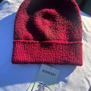 Burberry Burgundy Knit Hat